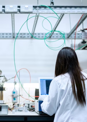 A person working in a scientific laboratory.